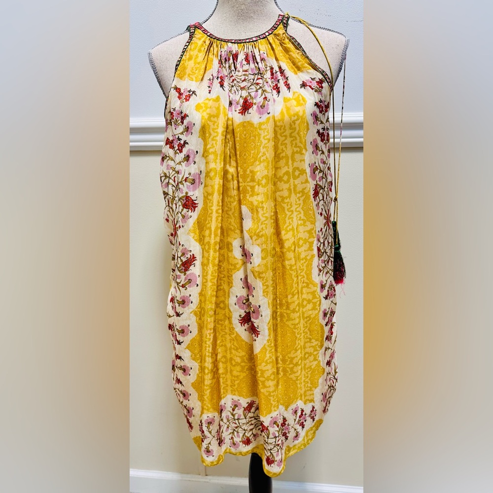 Bhanuni by Jyoti Midi Dress XSP  Flowy Indian Sleeveless Floral Boho Festival